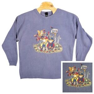 Vintage Chic Teddy‎ Sweatshirt 100% Cotton Womens 2X Purple USA Made